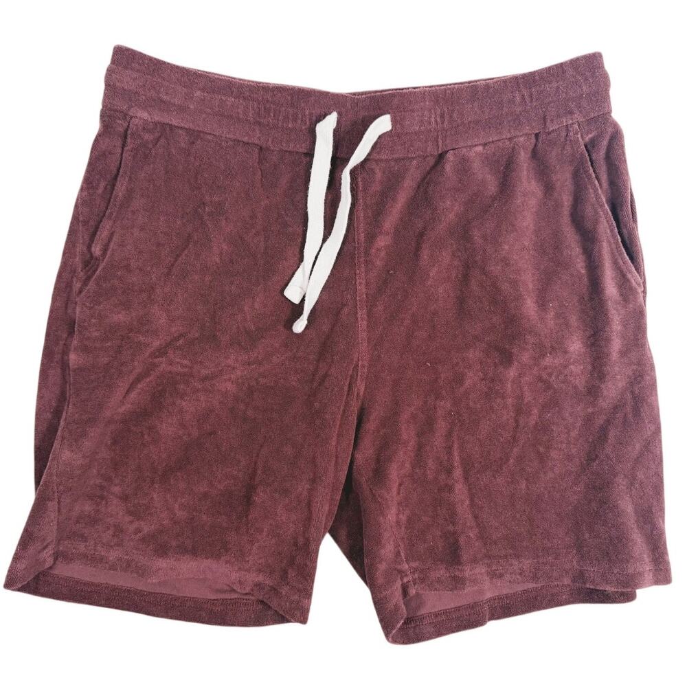 Octobre Men's Terry Cloth Drawstring Shorts XL Brown Summer Loungewear Resort